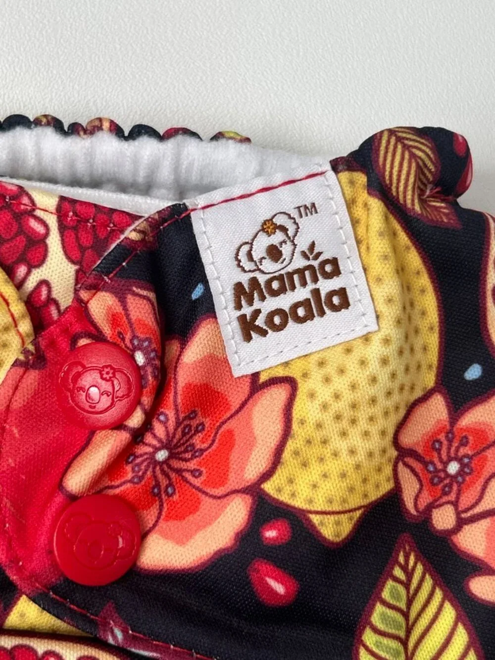 NEW Mama Koala Pocket Cloth Diaper OS Pomegranate Lemon Fruit No Insert